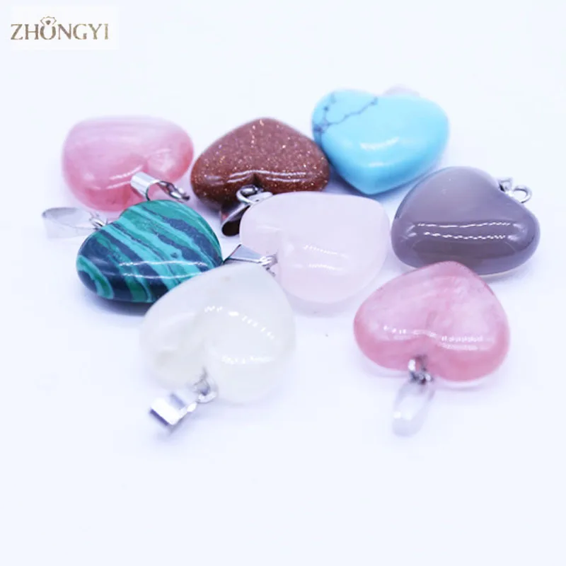 Оптовая продажа 12 шт. сердце любовь Талисманы маятник Природные драгоценного