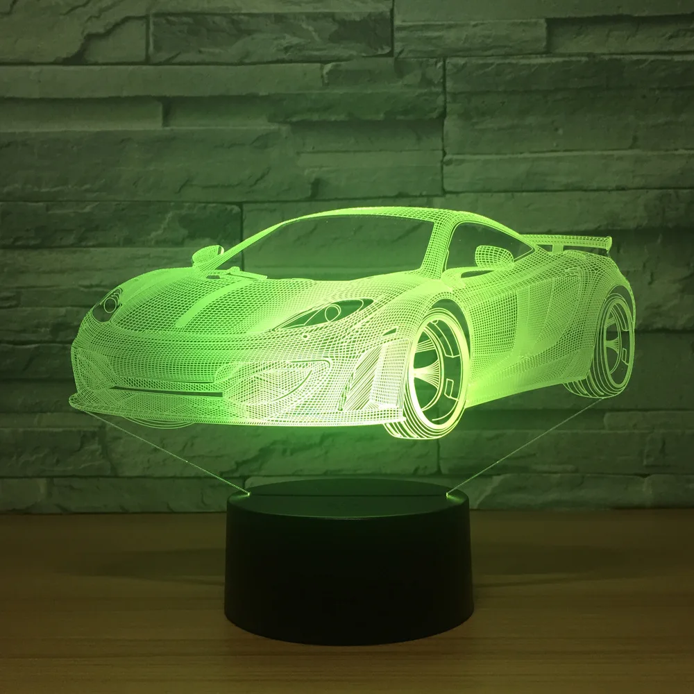 Внешняя торговля Новый автомобиль 3d фигурка ночник градиент из семи цветов