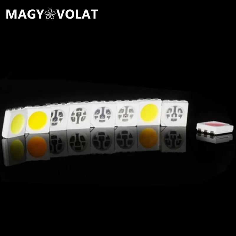100 шт. 5050 Белый Красный Зеленый Желтый RGB Фиолетовый УФ 410 ~ 415nm светодиодный SMD SMT