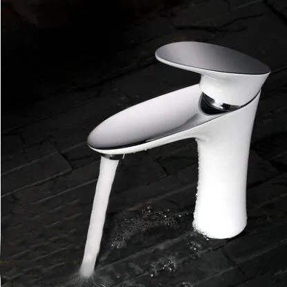 Смеситель для раковины с белым лаком смеситель горячей и холодной воды медный в