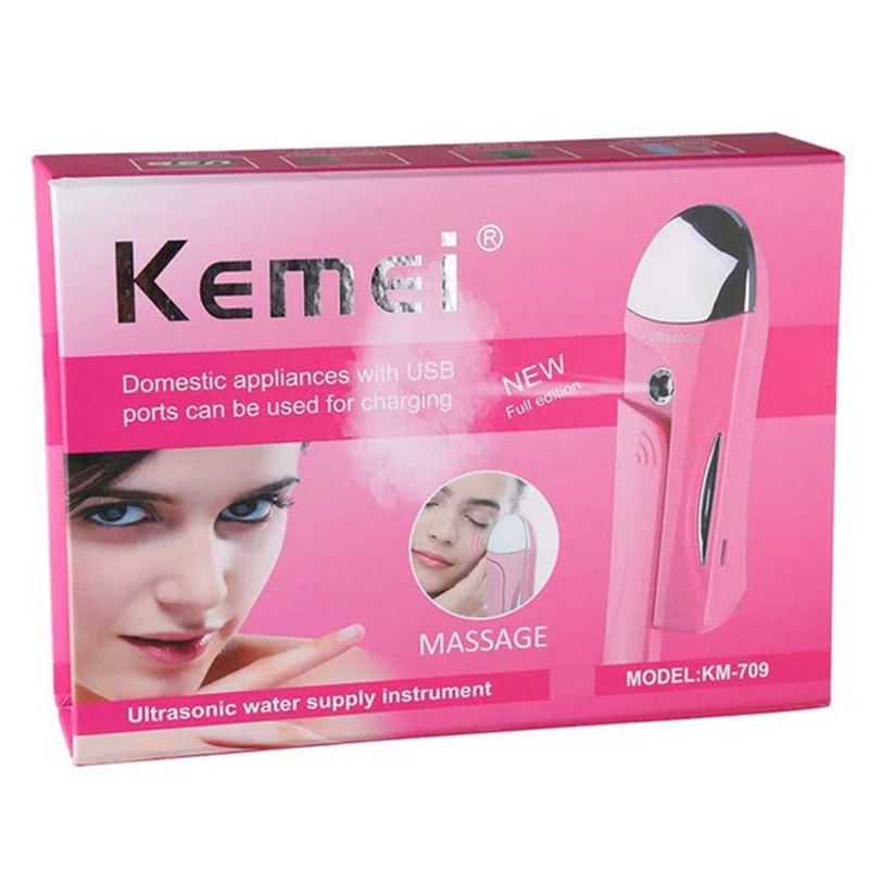 Kemei KM 709 водный массажер для лица USB Красота массажная машина Travle мини портативный