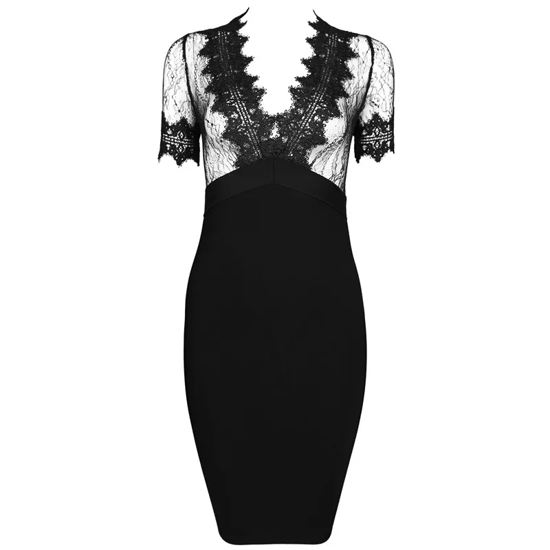 Сексуальное Бандажное облегающее черное платье лето 2017 женские праздничные