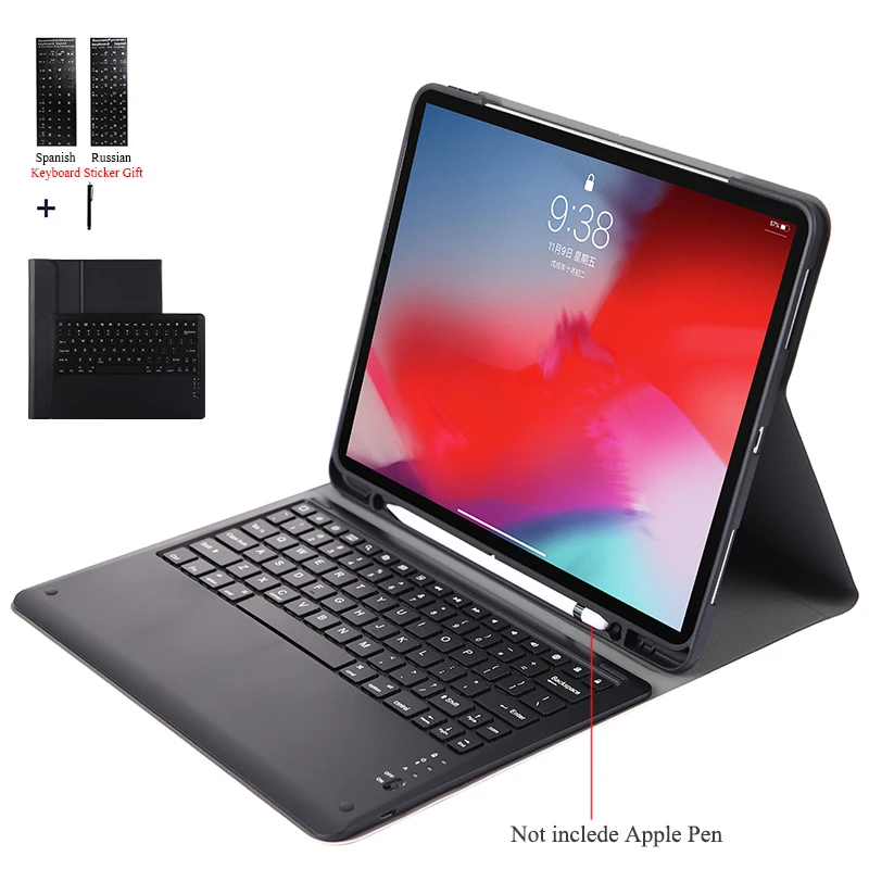 Чехол-клавиатура для iPad Pro 12 9 2018 съемный с Bluetooth-клавиатурой кожаный чехол дюйма