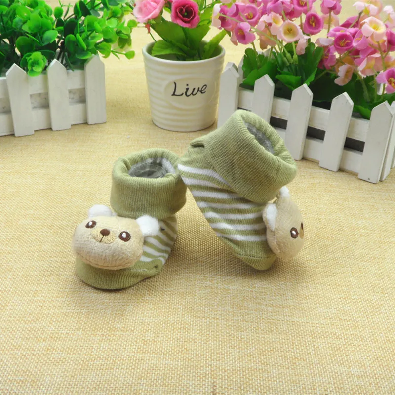 6pair Free Shipping Lovely Cartoon Baby Socks Anti Slip Cotton With Animal Unisex Outdoor Slipper Shoes Newborn 0-9 Month Gift |