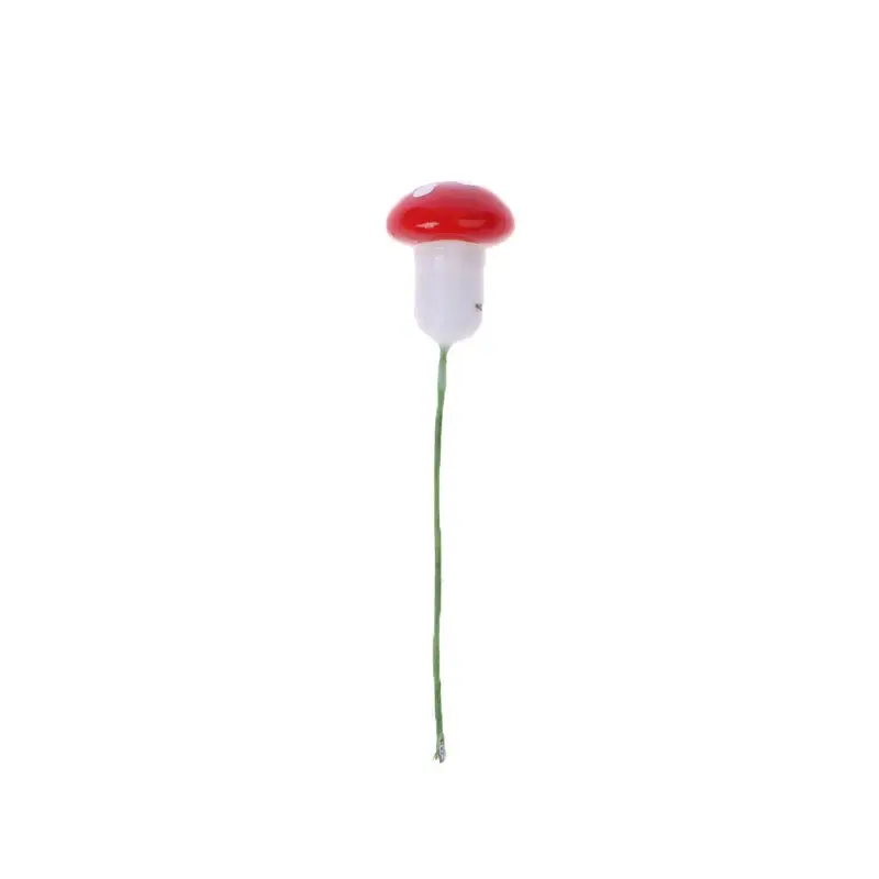 

DIY 10Pcs Mini Red Mushroom Garden Ornament Miniature Plant Pots Fairy Dollhouse