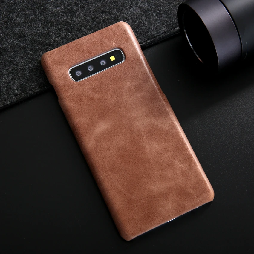 Для samsung Galaxy S10 чехол из натуральной кожи для samsung Galaxy S10 Plus задняя крышка из натуральной кожи для samsung s8 s9 plus Note 9 8