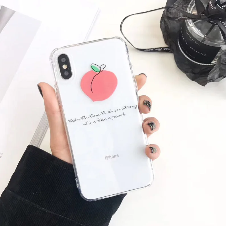 Чехол для телефона Boucho Lovely Fruit Peach iphone X чехлы 6 6S 7 8 Plus Ультратонкий Мягкий ТПУ