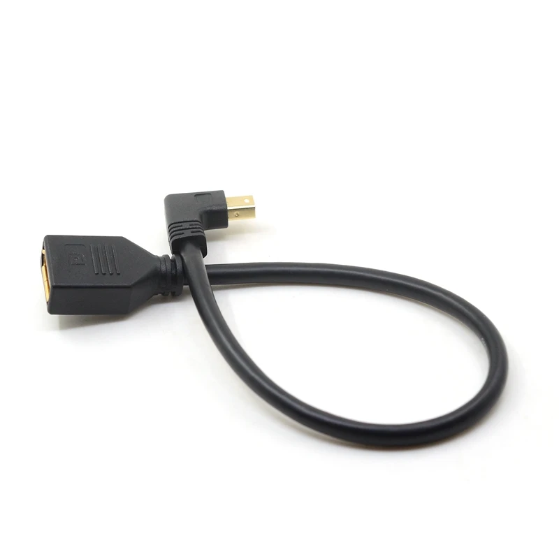 Кабель Thunderbolt Mini DisplayPort-DisplayPort 90 Угловой Удлинительный кабель DP-DP 30 см для
