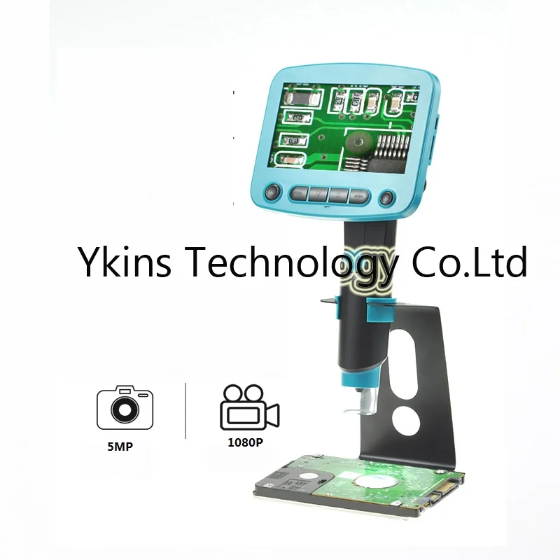 New 1080P 4.3'' LCD 1-800X 5.0MP Digital Microscope Video for PCB CPU Phone Weld Bag Repair | Инструменты