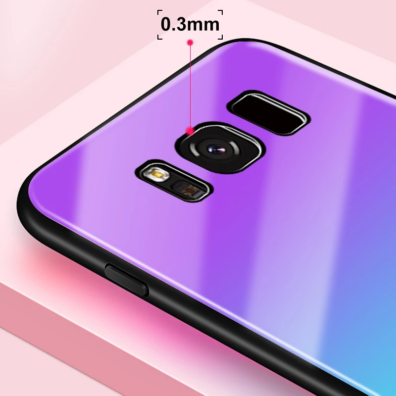 Градиентный цветной чехол-накладка из закаленного стекла для Samsung A30 A50