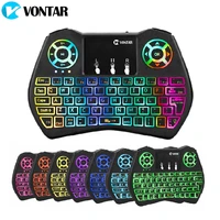vontar i9 keyboard backlit wireless keyboard english russian rgb air mouse with touchpad remote control for android tv box pc