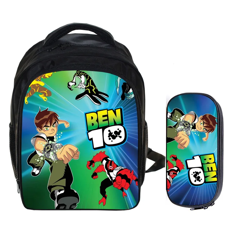 2pcs 13 дюймов мультфильм Бен 10 бен Tennyson дети рюкзак в детский сад школьная сумка дети печать рюкзаки для девочек и мальчиков Mochila - Цвет: 2pcs