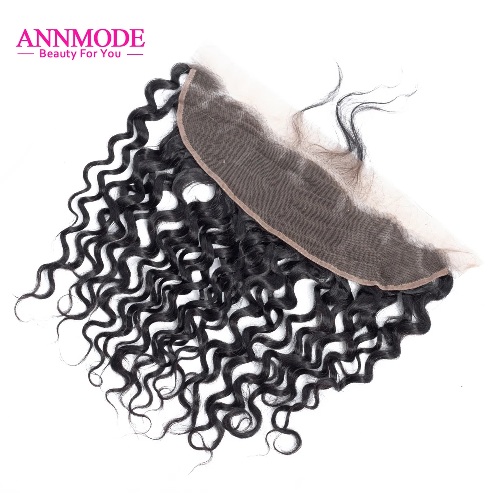 Annmode перуанская волна Кружева Фронтальная Закрытие 8-20 &quotухо к уху 100%