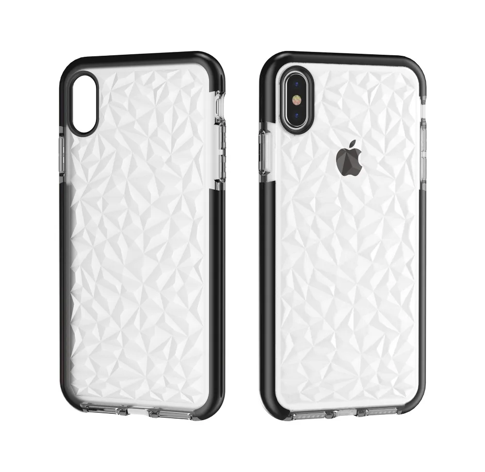 50 шт. DHL для iPhone 6 7 8 Plus XR XS MAX чехол для телефона роскошный чехол с алмазной текстурой прозрачный мягкий чехол из ТПУ