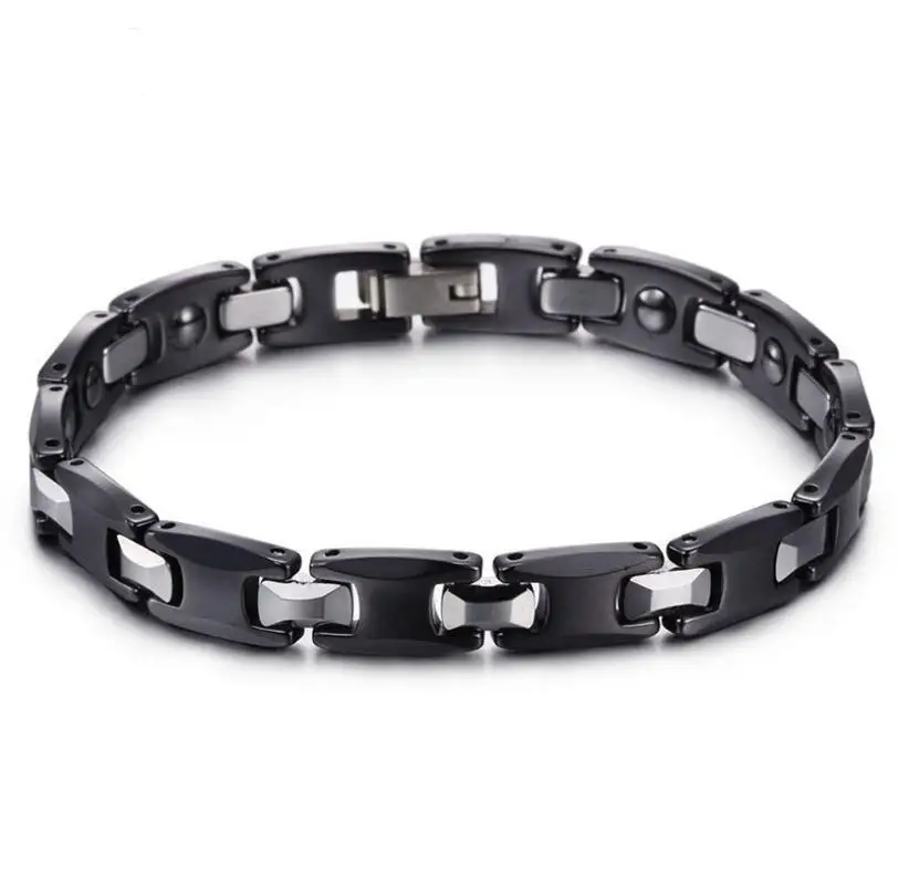 Men Women Personalised 16.5-18cm Long Tungsten Steel Bracelet Health Care Hologram Energy Fashion Link Chain Jewelry | Украшения и