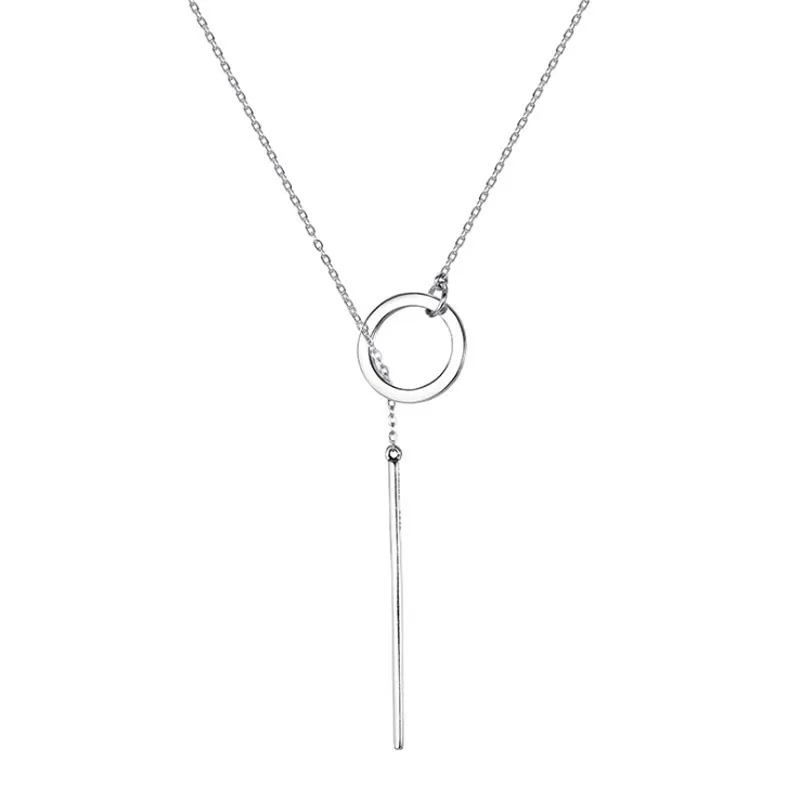 Silver Ф. И. Н. С. 925 пробы, серебряная Длинная подвеска, подвеска, минималистичное женское ожерелье, минималистичное ювелирное изделие, Серебряное ожерелье 925 - Окраска металла: Silver