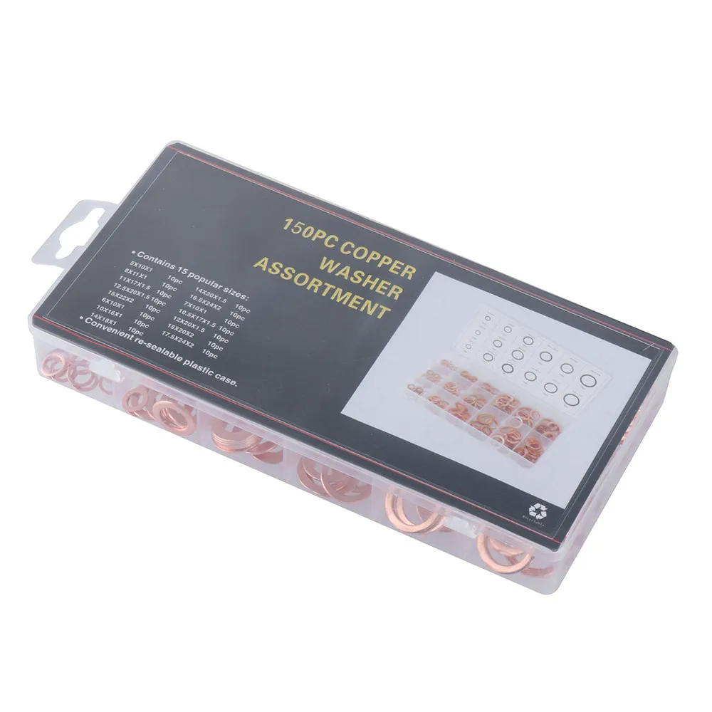 150 шт. одножильная медная шайба плоская кольцевая прокладка сливная вилка