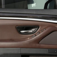 4pcs carbon fiber style abs interior door bowl cover trim for bmw 5 series f10 520 525 2011 2016