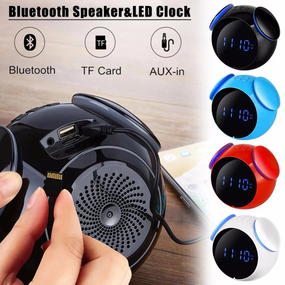 CHICLITS Wireless Bluetooth Speaker Mini Digital Alarm Clock Waterproof Outdoor Square Dance MP3 Smart Subwoofer Audio Speakers |
