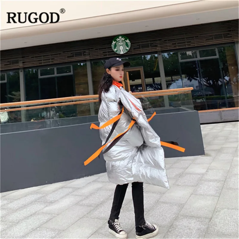 RUGOD 2019 Осень Зима хип хоп женское толстое широкое приталенное пальто женские с