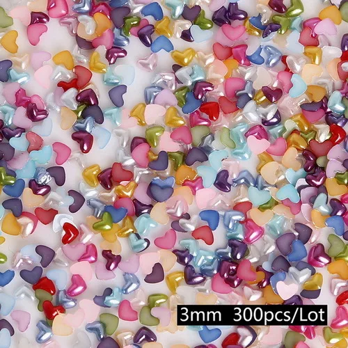 01 3mm 300pcs 20-300 шт цветок/Сердце/звезда/лук плоская спина, кабошон имитация пластика ABS жемчужные бусины для рукоделия изготовление одежды украшения - Цвет: 01 3mm 300pcs