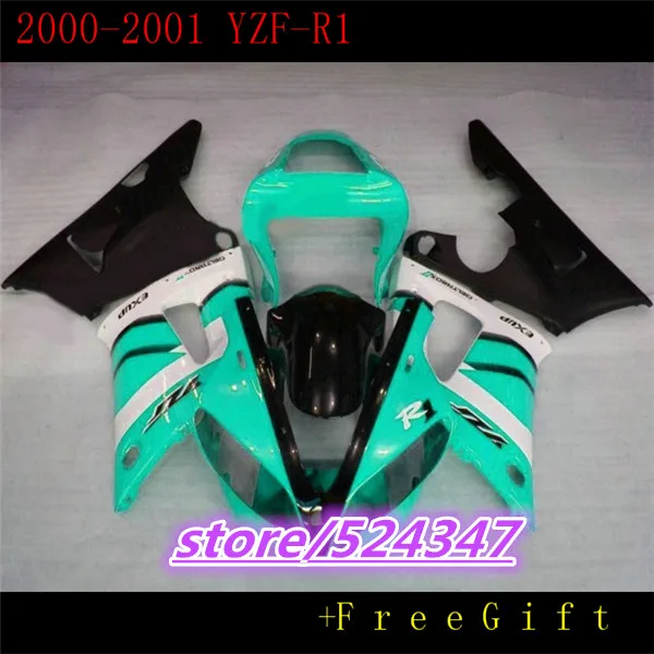 

Hey-full Fairing kit fit for YZF R1 2000 2001 white green black YZF-R1 00 01 fairings set Motorcycle Accessories & Parts