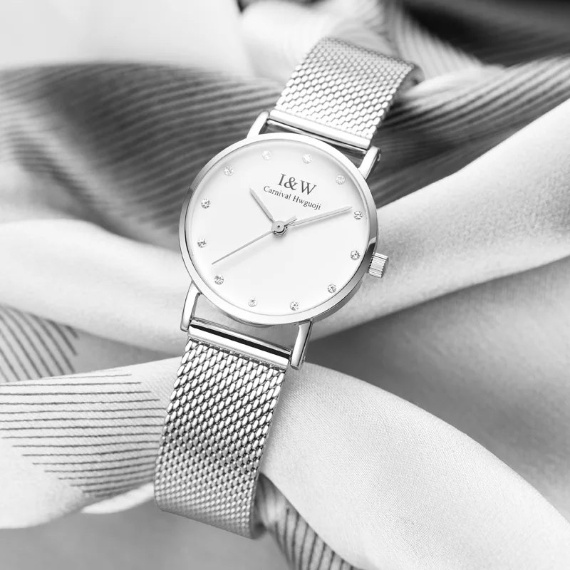 Новые роскошные брендовые швейцарские кварцевые женские часы I &amp W Carnival