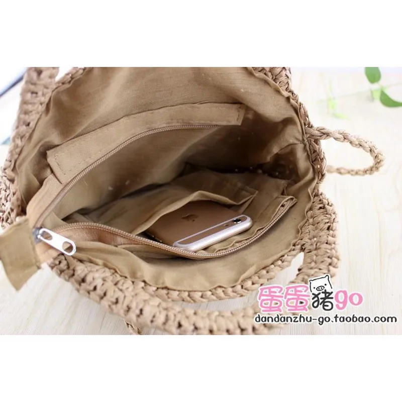 Летние пляжные сумки соломенные на плечо Повседневное мини Crossbody Кошелек ручной