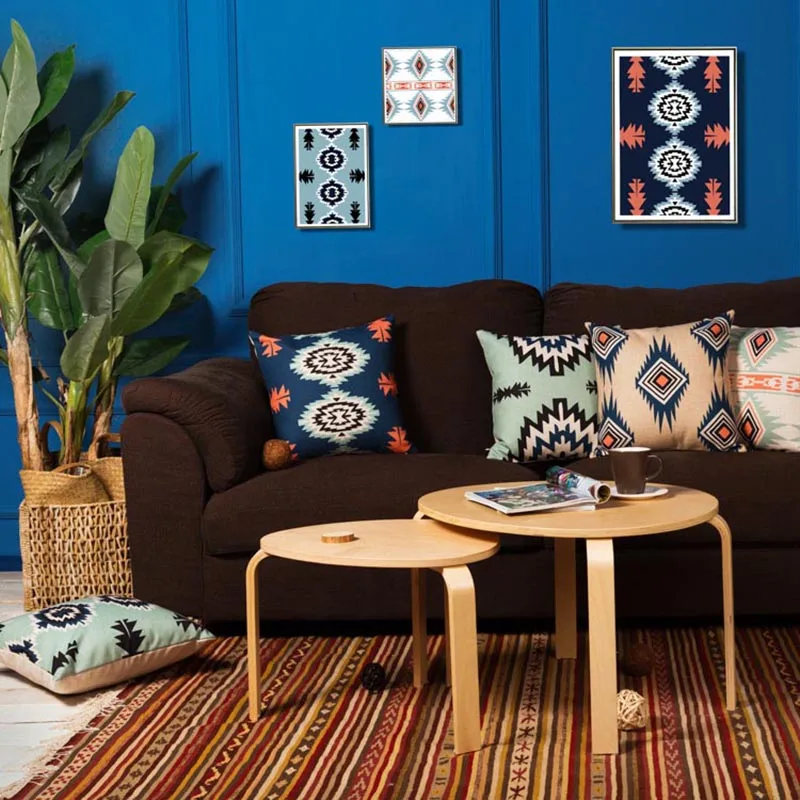 Новый Винтажный чехол для подушки в стиле ретро Aztect хлопковый и льняной домашний