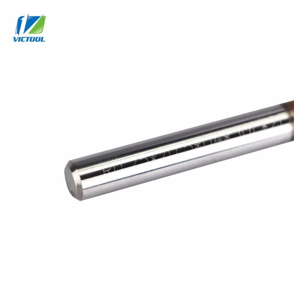 3 шт./лот HRC62 R0.25 мм конусные концевые фрезы с покрытием из карбида вольфрама