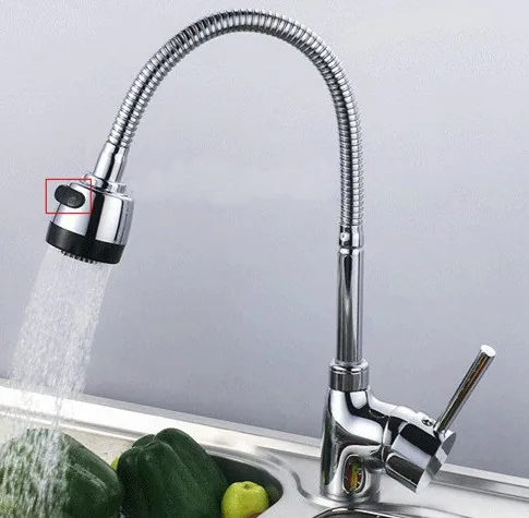 

Free Shipping 360 degree swivel spray and stream dual use kitchen water faucet hot and cold faucet for sink Dona1144