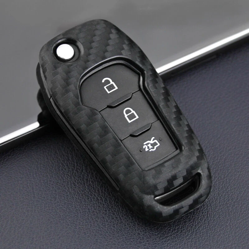 1 шт. карбоновый чехол для ключей автомобиля Fob крышка аксессуары для Ford Mondeo Ranger explorer