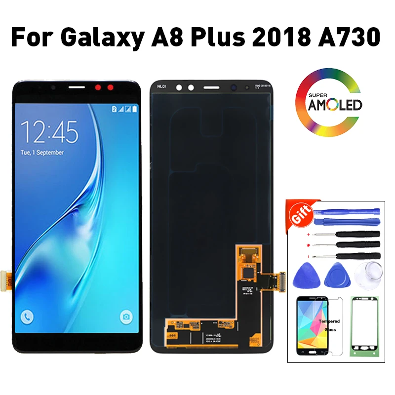 Оригинальный ЖК экран Super Amoled для Samsung Galaxy A8 Plus 2018 A730 A730F A730X дисплей сенсорный