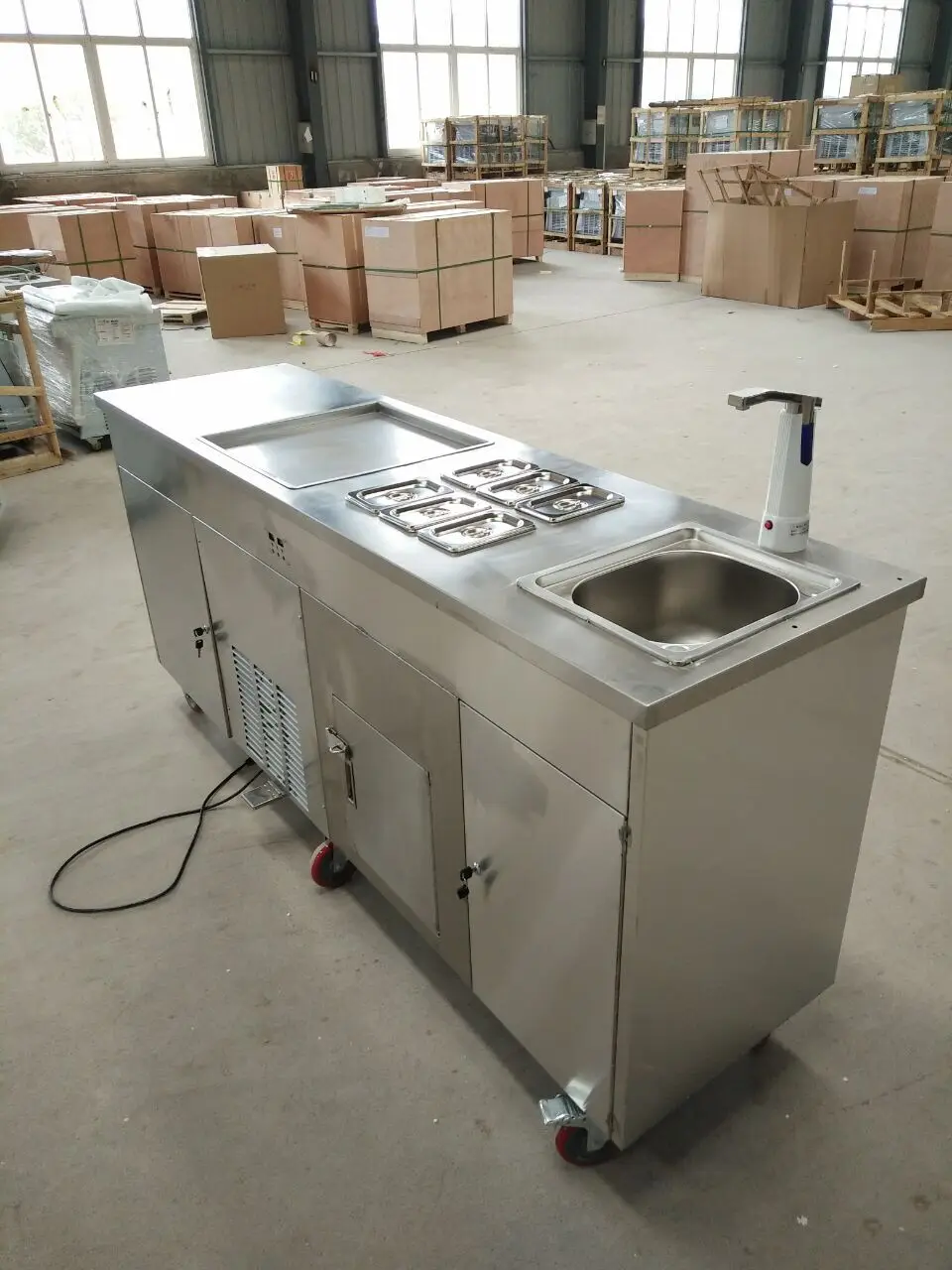 Новинка 2019 стильная одноместная круглая сковорода с раковиной и холодильником