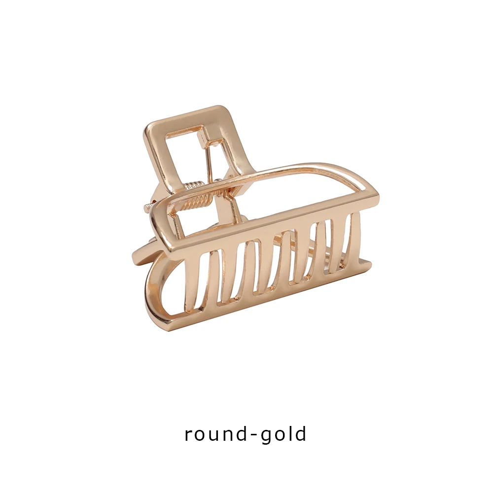 Style2-Gold Геометрическая квадратная розовая золотая металлическая заколка для волос современный стиль пряжки сплав Ретро мода девушки заколки-крабы для волос Hairband выдающая карта - Цвет: Style2-Gold