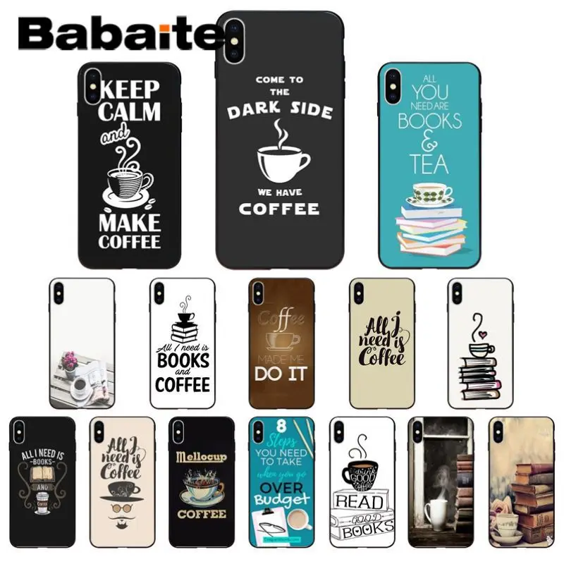 Babaite книги и кофе DIY роскошный защитный силиконовый мягкий чехол для телефона iphone