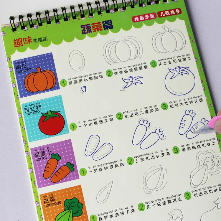 2 Books Children Kids Simple Strokes Drawing 3D groove Repeat Practice Art Tool calligraphy Copybook | Канцтовары для офиса и