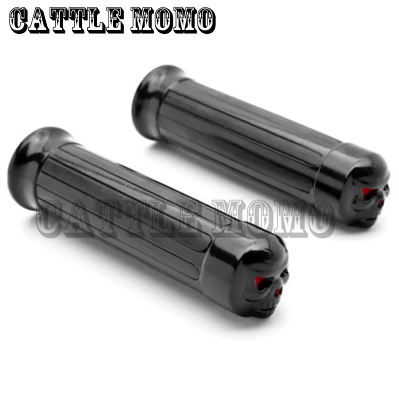 Ручки с черепом для Harley FLSTN Softail DELUXE FLSTF Fat Boy ROAD STAR V XVS хромированные/черные ручки 1