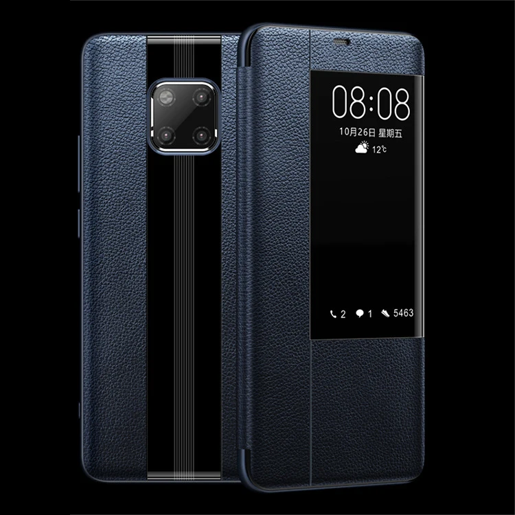 Blue Mate 30 Роскошный чехол из натуральной кожи для huawei mate 20 pro чехол mate 20RS кожаный флип-чехол для huawei mate 20 X защитная крышка - Цвет: Blue