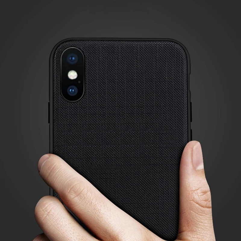 MOFI для iphone XS роскошный грязеотталкивающий чехол Противоскользящий полный охват PC+ TPU+ ткань Защитный чехол для iphone X