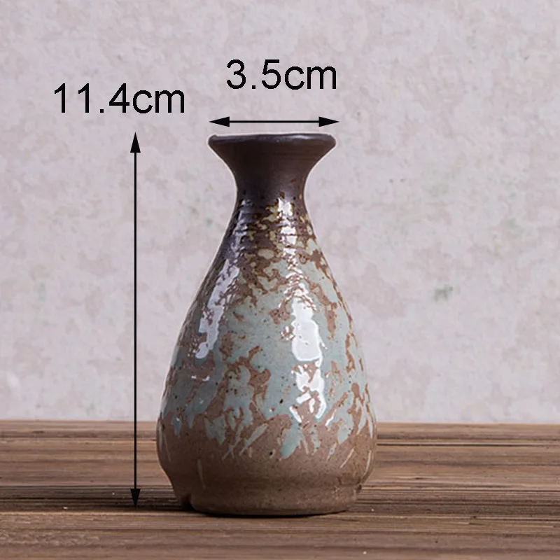 A 11.4x3.5cm Классическая керамическая ваза ретро-ностальгия сушеные цветы гидропоники вазы настольная Маленькая ваза ремесла ручка контейнер украшение дома - Цвет: A 11.4x3.5cm