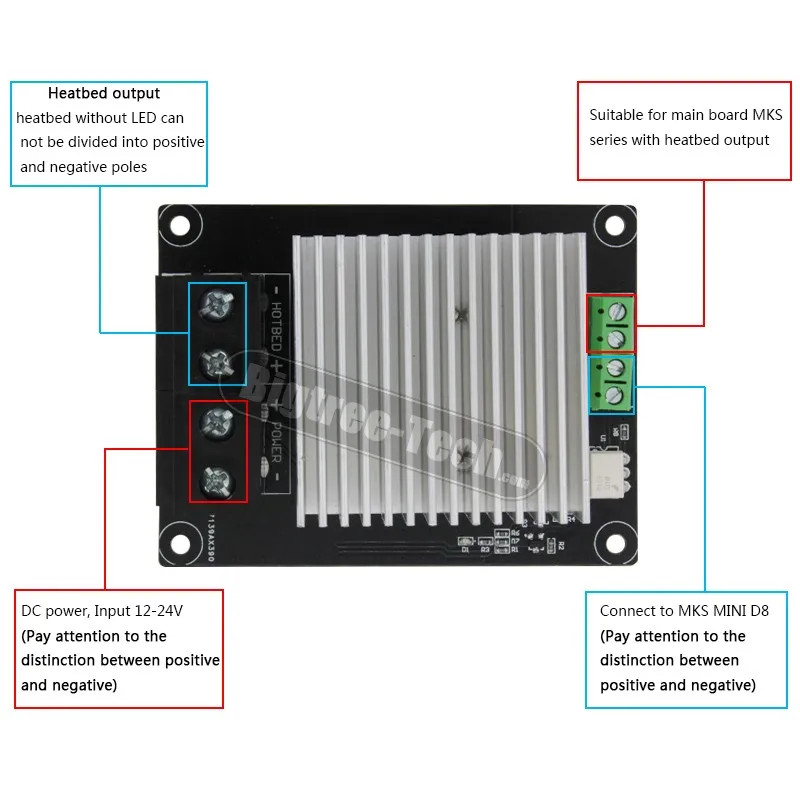 Детали для 3D-принтера BIQU контроллер нагрева MKS MOSFET тепловой платформы/экструдера