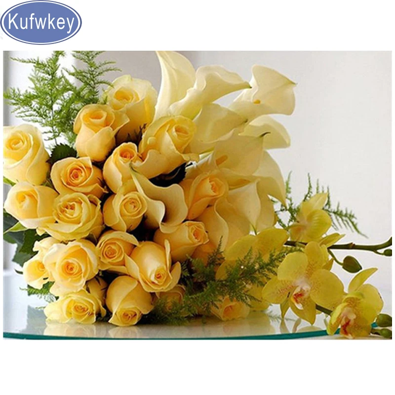 5d алмазная арт розового желтого Даймонд вышивка Стразы 3d вышивки крестом