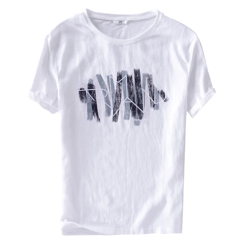 

Новое поступление, льняная футболка с коротким рукавом, Мужская брендовая Повседневная футболка, мужские Модные однотонные футболки, мужск...