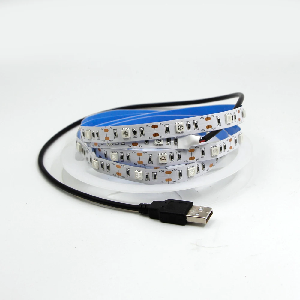 Ультрафиолетовая Светодиодная лента с USB 5 В 5050-нм SMD 30 светодиодов/м гибкая черная