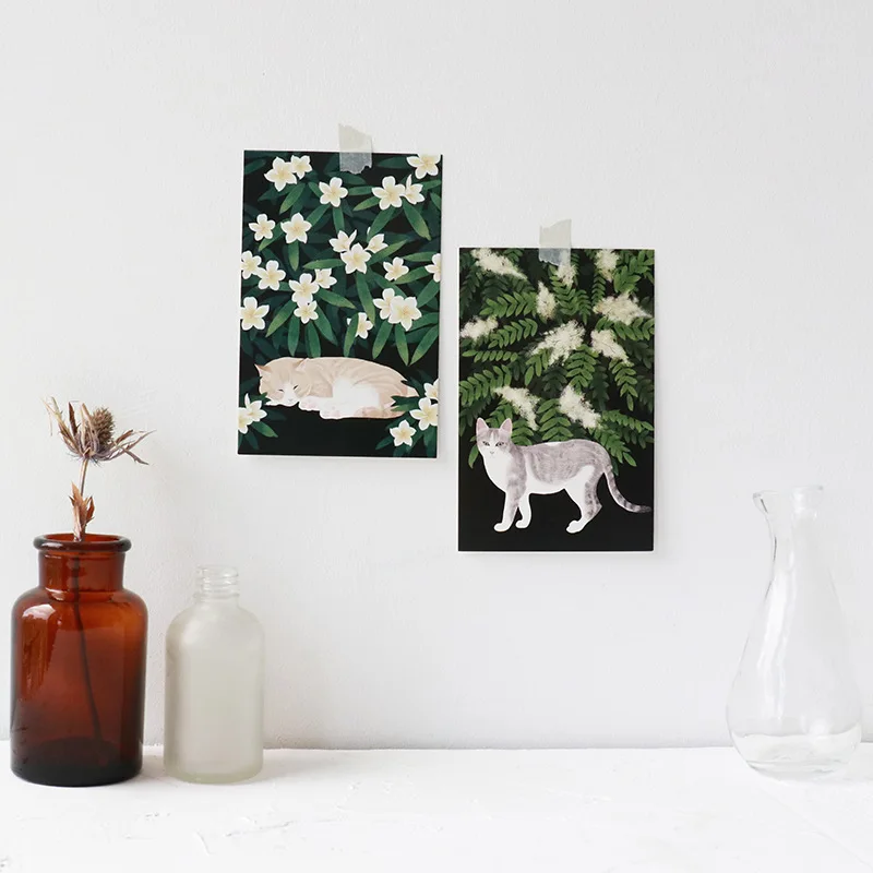 30pcs cat in garden style card multi-use as Scrapbooking party invitation DIY Decoration gift message postcard | Дом и сад