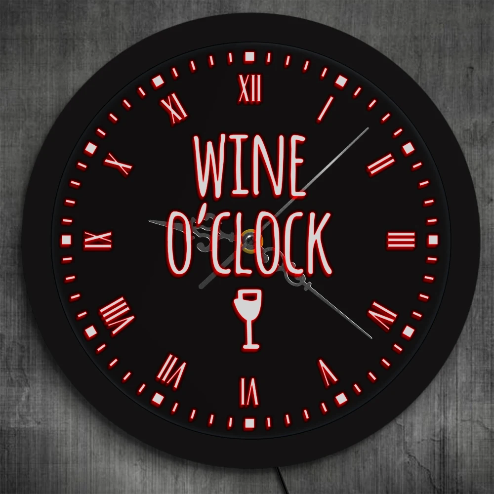 Винные часы LED неоновая вывеска современные настенные Winery кухонные светящиеся