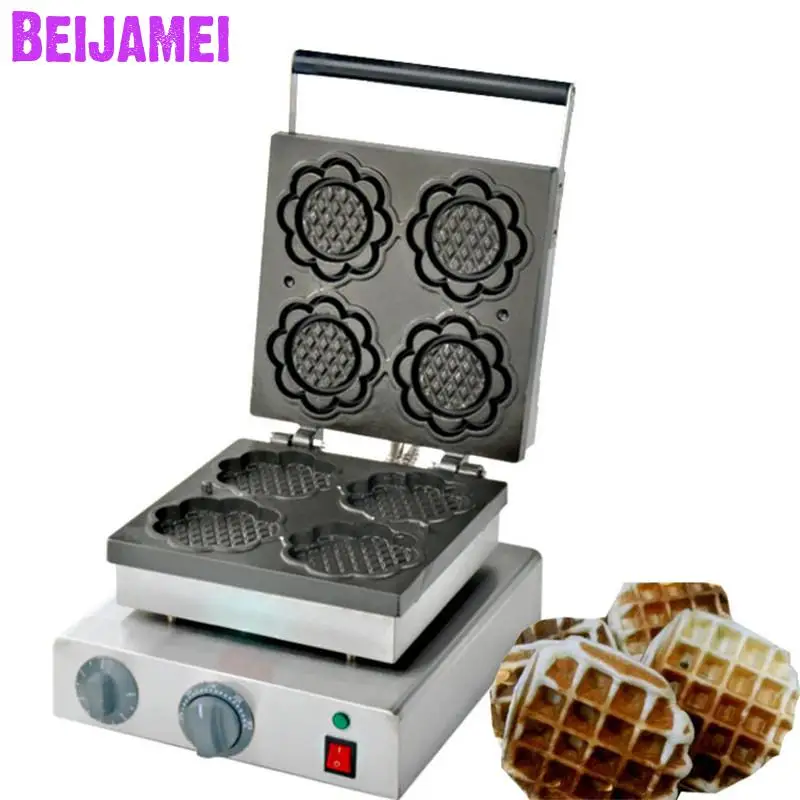 

BEIJAMEI Bakery equipment electric waffle baker commercial sunflower shapes waffle maker to make flower waffle machine