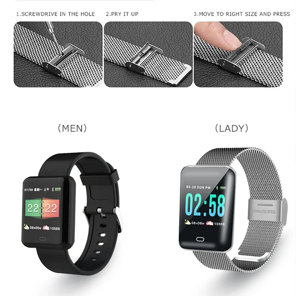 TLWB8 Smartband 1 3 &quotцветной экран монитор артериального давления пульсометр Удаленная