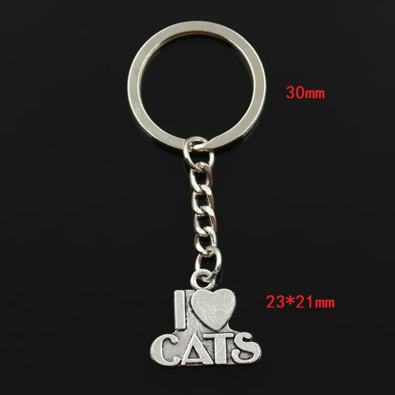 Новый модный брелок 23x21 мм подвески с надписью I Love Cats мужские ювелирные изделия